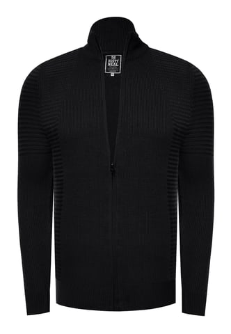 Biker Style Slim Fit Knit Jacket