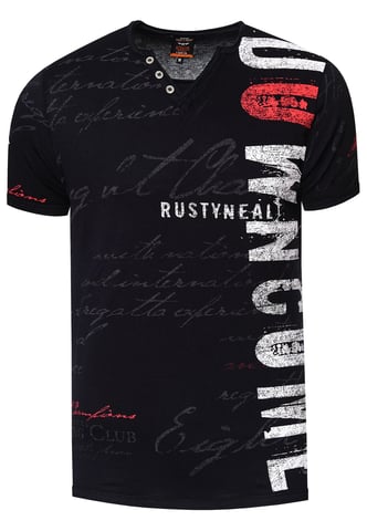 V-neck T-shirt with side logo print