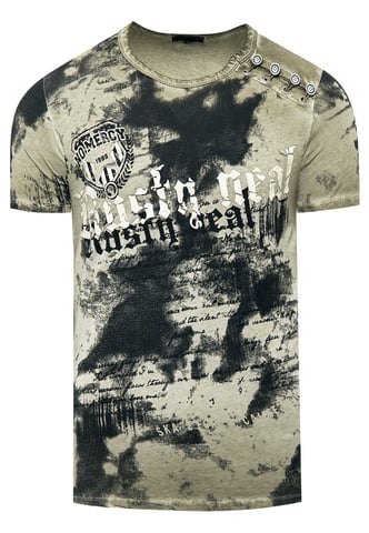 T-shirt Wash with logo print and button placket
