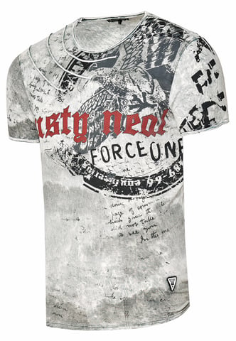 washed t-shirt with eagle print