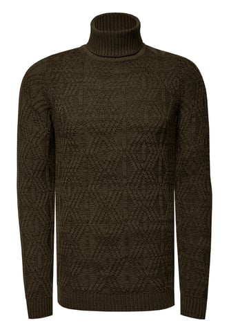 Coarse knit roll-neck sweater