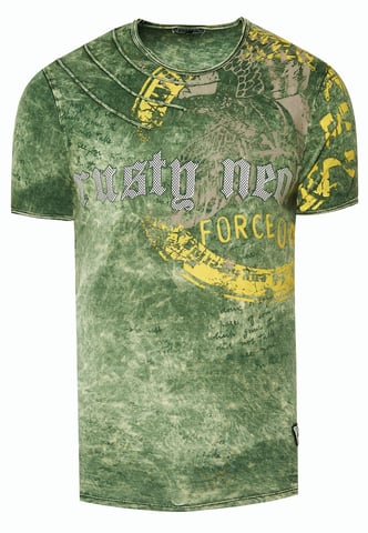 washed t-shirt with eagle print