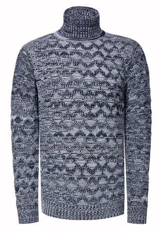 Contrast Coarse Knit Turtleneck Sweater