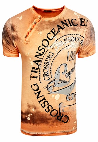 Round Neck T-Shirt with All Over Front Print