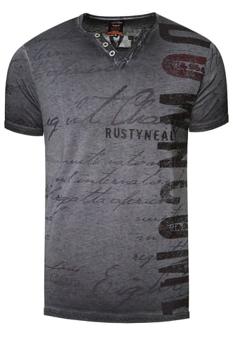 V-neck T-shirt with side logo print