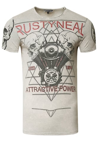 Rocker T-Shirt Light Washed with skull print