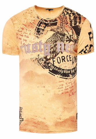 washed t-shirt with eagle print