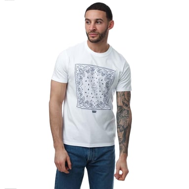Levis Heren Bandana Print Crew Hals T-shirt (Wit)