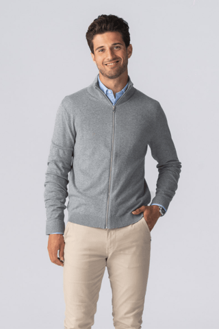 Pullover Vest met Rits - Grijs Melange
