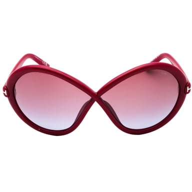 Tom Ford glanzende fuxia montuur violette zonnebril