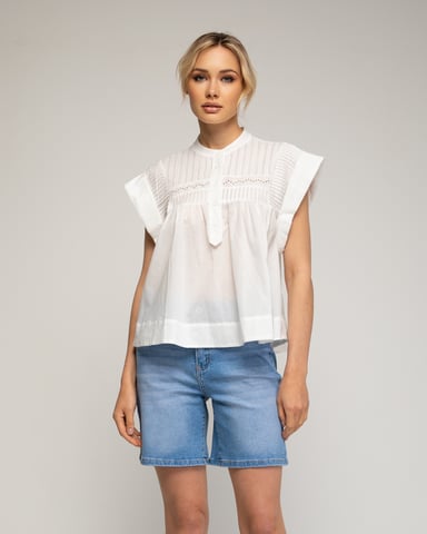 Top sin mangas oversize con pliegues