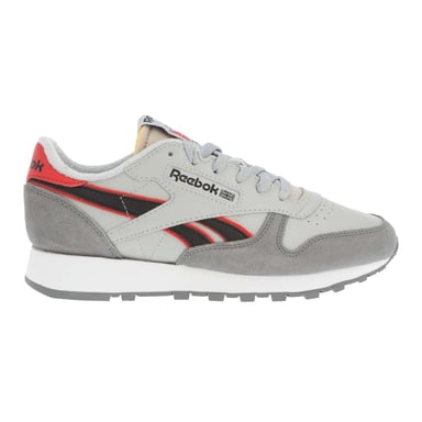 Reebok Klassiska träningsskor i läder för herrar (Pure Grey/Vector Red)