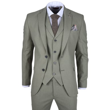 Heren Sage Tailor Fit 3-delig linnen zomertrouwpak