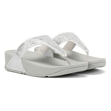FitFlop Lulu Crystal Mix Women's Silver Sandals