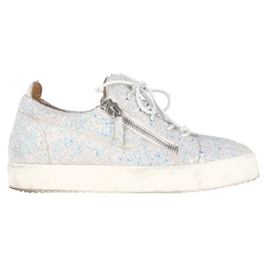 Giuseppe Zanotti May London Sneakers i vitt glitter