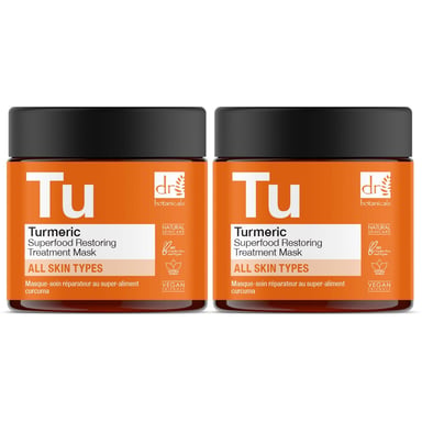 Dr Botanicals Kurkuma Superfood Herstellend Behandeling Masker 60ml x 2 Duo Pack