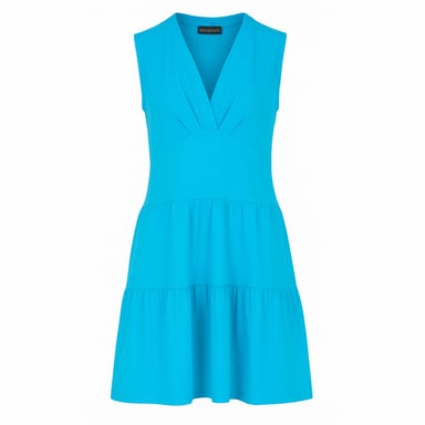 Sleeveless Turquoise Cotton Jersey Dress