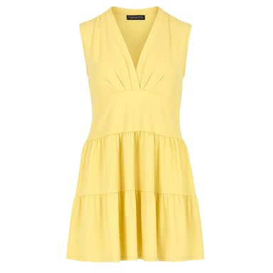 Sleeveless Yellow Cotton Jersey Dress