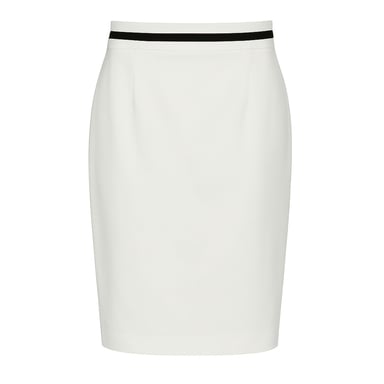 Fitted Pencil Skirt with Contrast Black Stripe