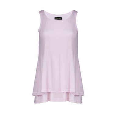 Soft Pink Layered A-Line Tunic Top with Back Slit