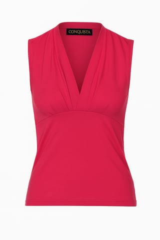 Sleeveless Fuchsia Wrap Top with V-Neck