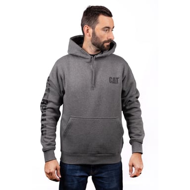 Caterpillar Merkbanner Katoenen Grijze Hoodie voor Mannen