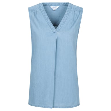 Mountain Warehouse Womens/Ladies Tuscany Chambray Sleeveless Shirt (Light Blue)