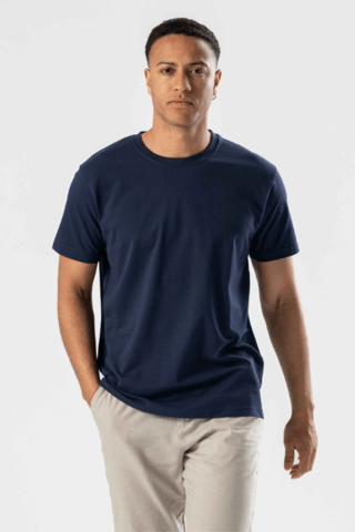 Normaal T-shirt - Marineblauw