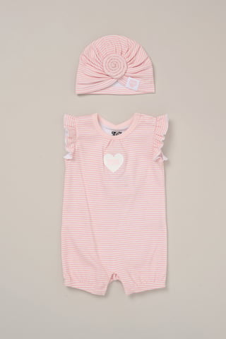 2-Piece Baby Romper and Hat Outfit Set