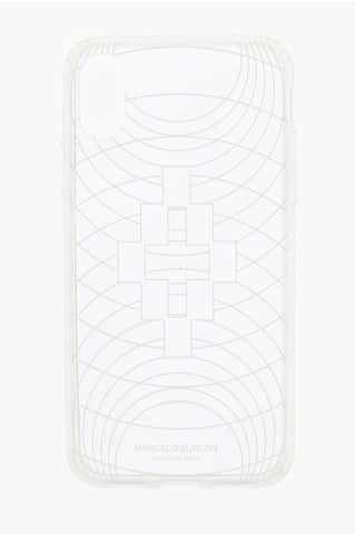 reliëf bedrukt transparant TECHNOFOLK XS iPhone-hoesje in wit