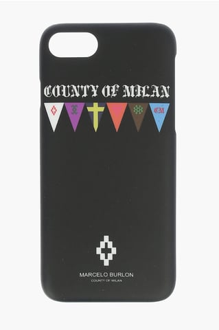 reliëf bedrukte FLAGS SIDES 7 iPhone-hoes in zwart