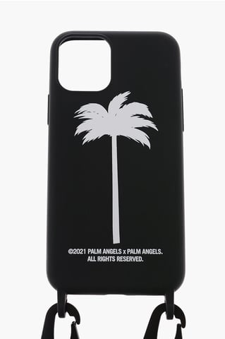 Palmboom bedrukte 11Pro nek iPhone-hoes in zwart