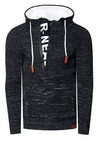 1/2 Zip Chunky Knit Slim Fit Hoodie