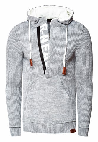 1/2 Zip Chunky Knit Slim Fit Hoodie