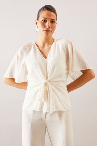 Occasion Hotfix Tie Blouse