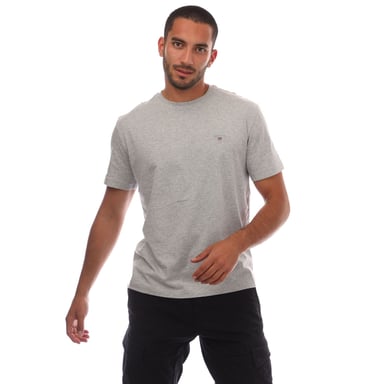 Men's Gant Embroidered Original Shield T-Shirt in Grey