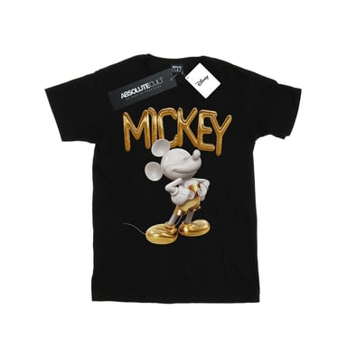 Disney Mens Mickey Mouse Gold Statue T-Shirt (Black)