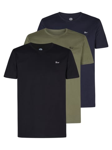 Petrol Industries - 3-pack T-shirts Men - Black/Army/Navy