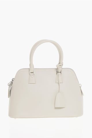 MM11 Leren 5AC Tote Bag met afneembare schouderband in beige