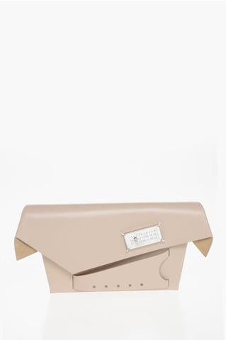 MM11 Saffiano Leather SNATCHED Clutch with Clip Closure in Pink