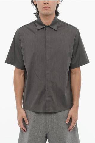 Short Sleeved Loose Fit Shirt in Gray