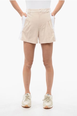 Stretch AXIM Shorts with Side Bands in Beige