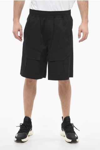 Baggy Fit JORDAN Cargo Shorts with Flap Pockets in Black