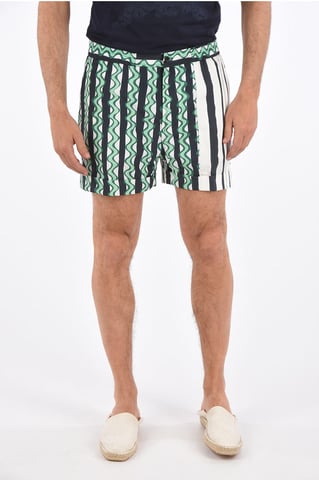 Box Fit Shorts in Bianco, Verde