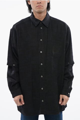 Linen Shirt With Removable Shirt in Blue