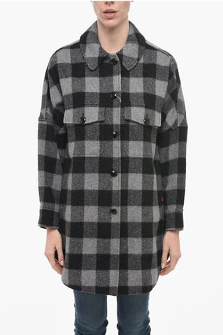 BUFFALO Overshirt van wolmix in grijs