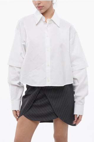 Double-layered BOOKISH Shirt with Embroidered Logo in White