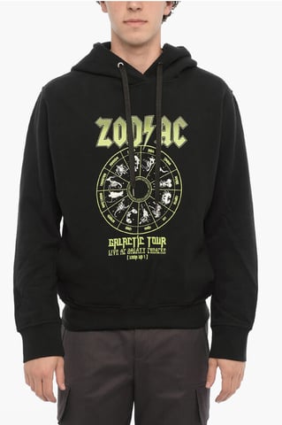 Fleeced Cotton Easy Fit ZOD AC Hoodie in Black