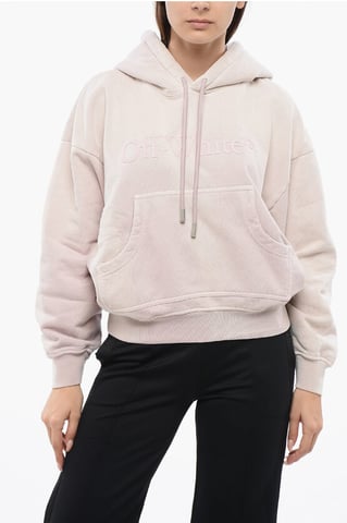 Maxi Hoodie LAUNDRY with Logo and Patch Pocket in Pink