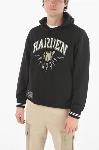 JAMES HARDEN x NEIL BARRETT Easy Fit Hooded Sweatshirt in het zwart
